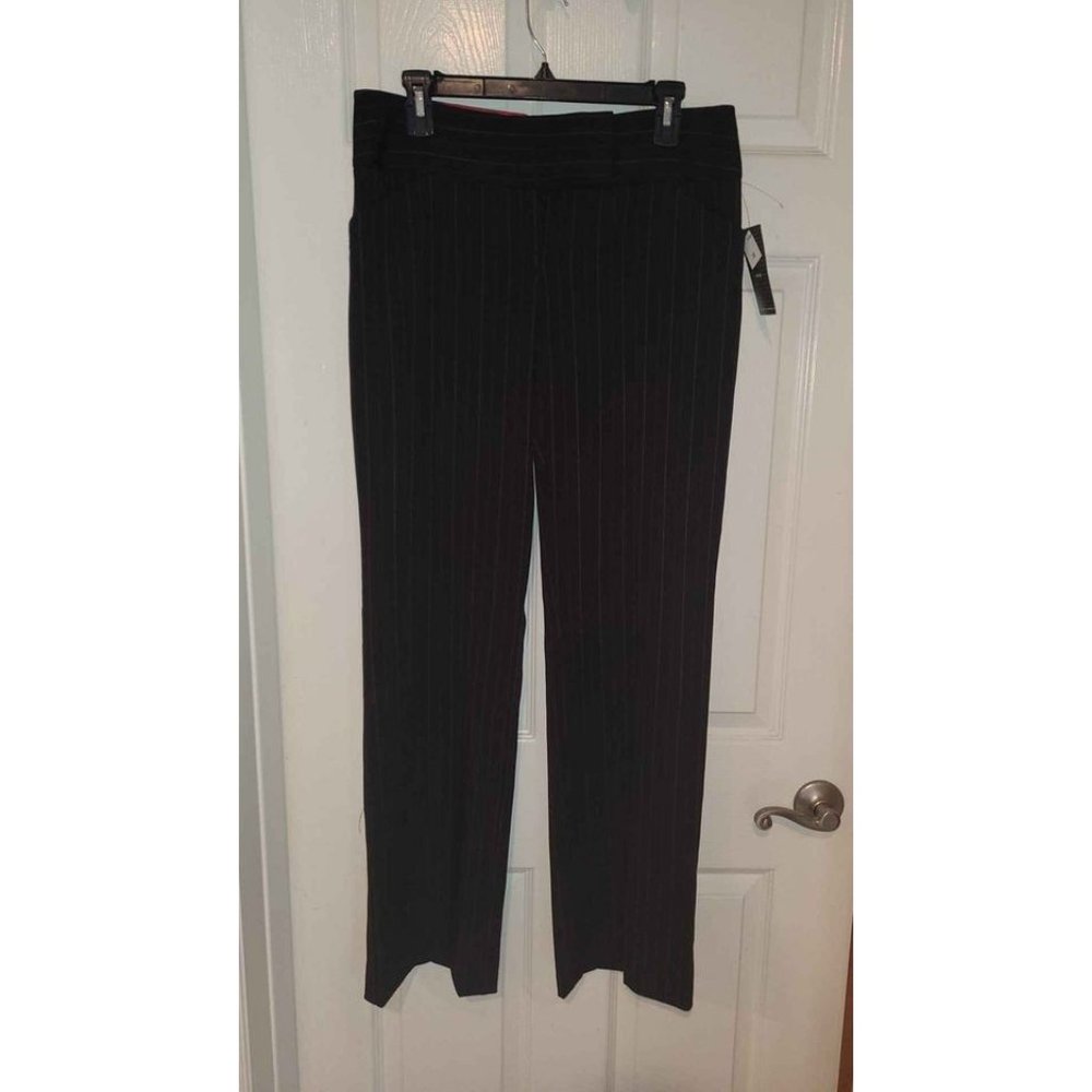 NWT New York Clothing Company Black with Red pinstripe pants size 8